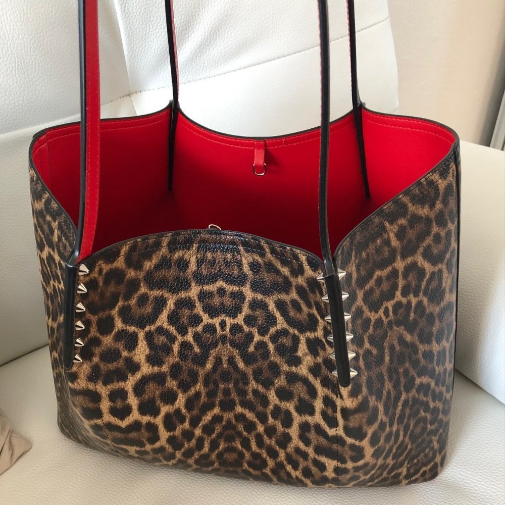 Christian Louboutin Large Cabarock Leopard Print Leather Tote